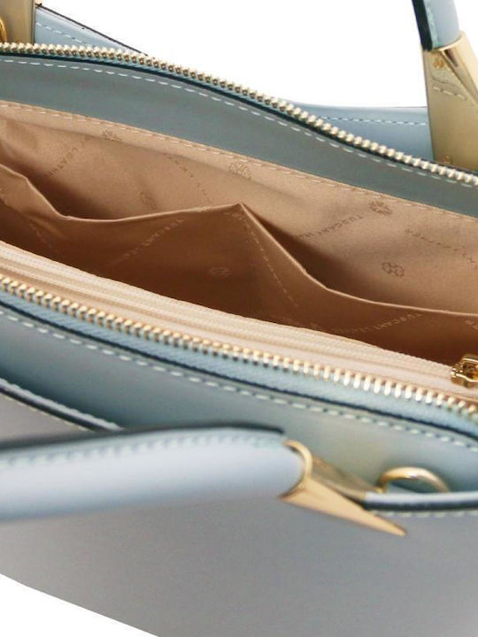 Leather Women's Bag Shoulder Light Blue