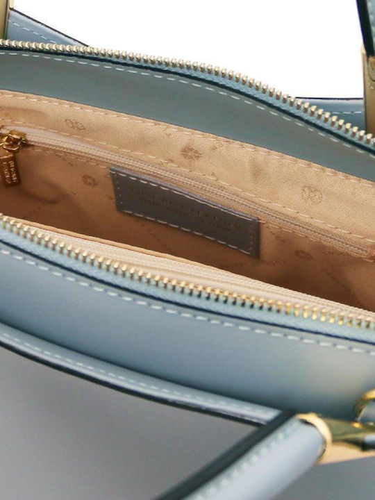 Leather Women's Bag Shoulder Light Blue