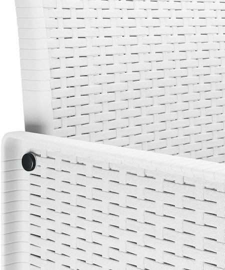 Outdoor-Sessel Kunststoff Λευκό, Ανθρακί mit Kissen 4Stück 53x49x85εκ.
