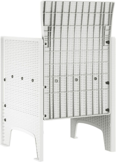 Outdoor-Sessel Kunststoff Λευκό, Ανθρακί mit Kissen 4Stück 53x49x85εκ.