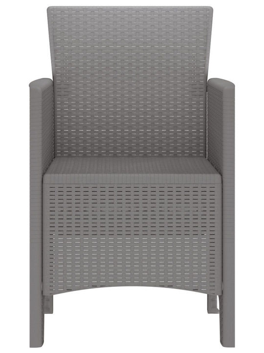 Outdoor Armchair Plastic Light Gray 2pcs 53x49x85cm