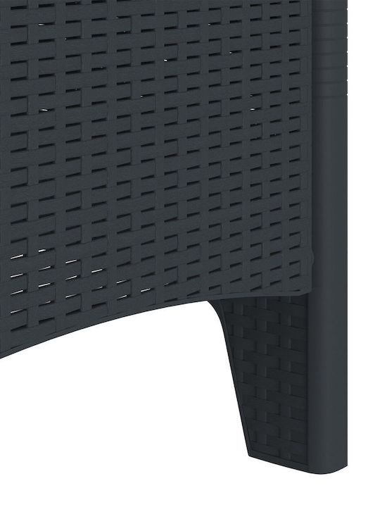 Fotoliu de exterior Plastic Cărbune de lemn cu pernă 2buc 53x49x85cm