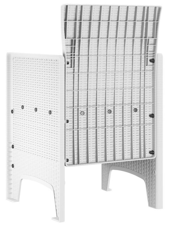Outdoor-Sessel Kunststoff White 2Stück 53x49x85εκ.
