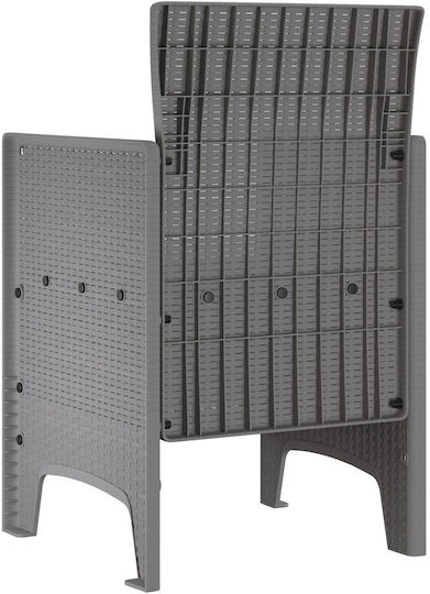 Outdoor Armchair Polypropylene Light Grey And Cream with Cushion 2pcs 53x49x85cm