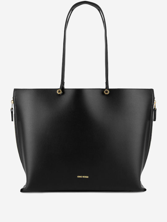 Leather Women's Bag Shopper Shoulder Black