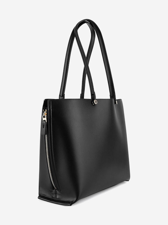 Leather Women's Bag Shopper Shoulder Black