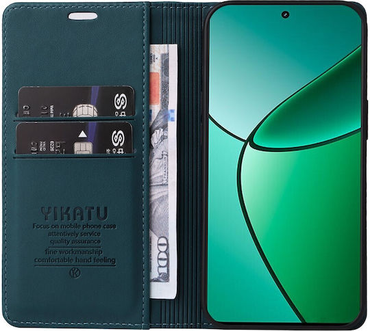 Yikatu Book Piele artificială / Silicon Verde (Realme 12+)