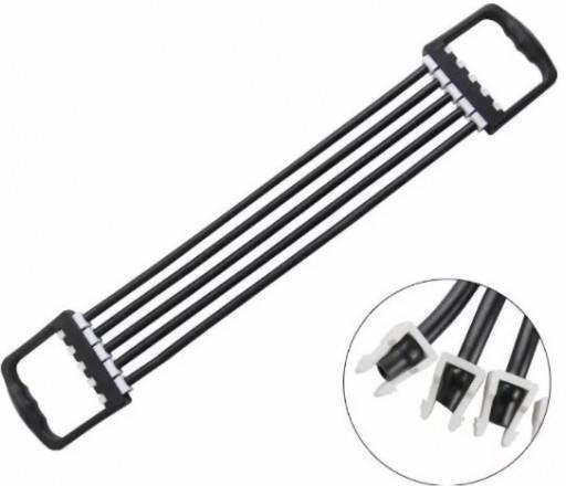 Siks 5-string Resistance Band Fitness Workouts Rubber Black