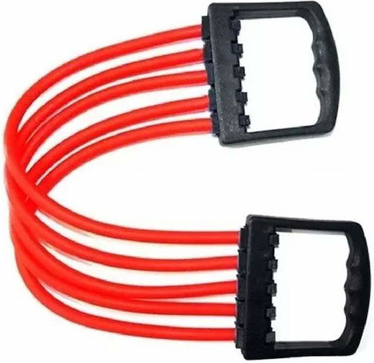 5 Cord Resistance Band Siks Fitness Workouts Rubber Red