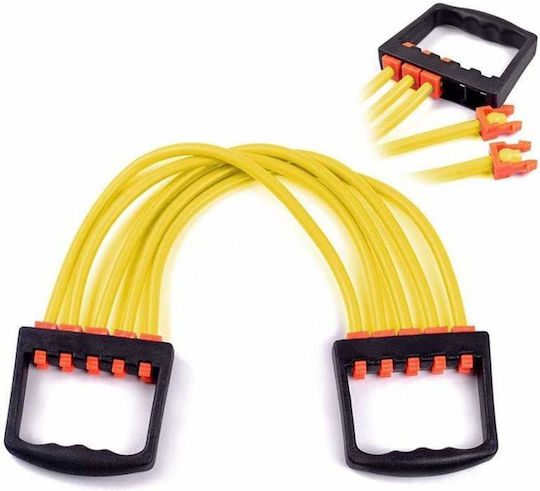 5 String Resistance Band Siks Fitness Workouts Rubber Yellow