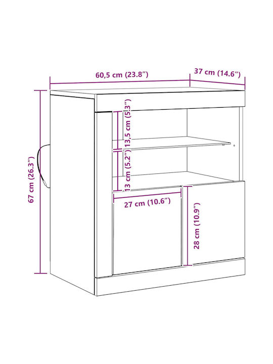 Sideboard made of Solid Wood Old Wood 60.5x37x67cm