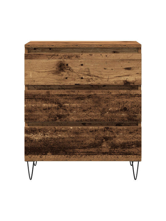 Sideboard made of Solid Wood & Metal with Drawers Earthy Wood 60x35x70cm