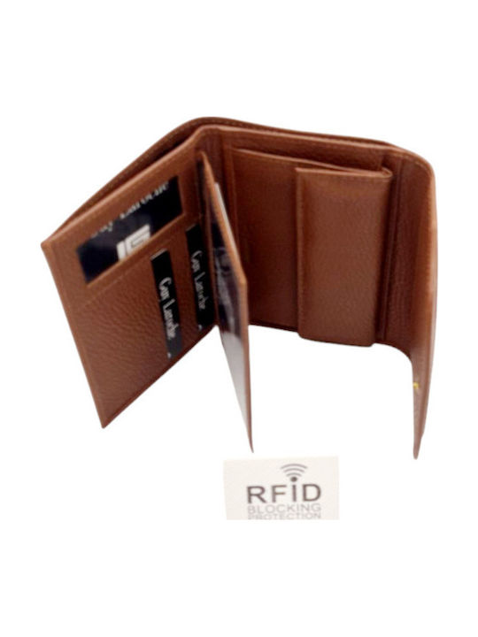 Mic Din piele Portofel de damă Clasice cu RFID Tabac maro
