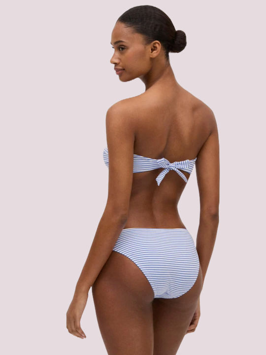 Set Bikini Push Up Cu Dungi Albastru Deschis