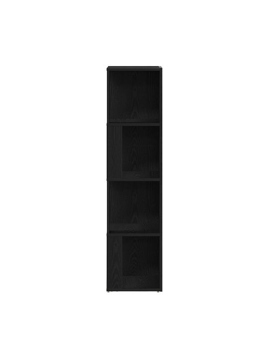 Γωνιακή Βιβλιοθήκη Μαύρης Δρυς 33x33x132εκ.