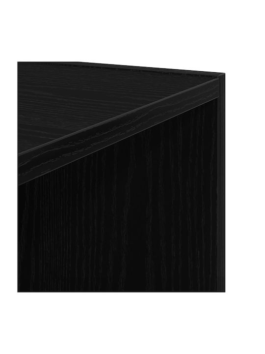 Γωνιακή Βιβλιοθήκη Μαύρης Δρυς 33x33x132εκ.