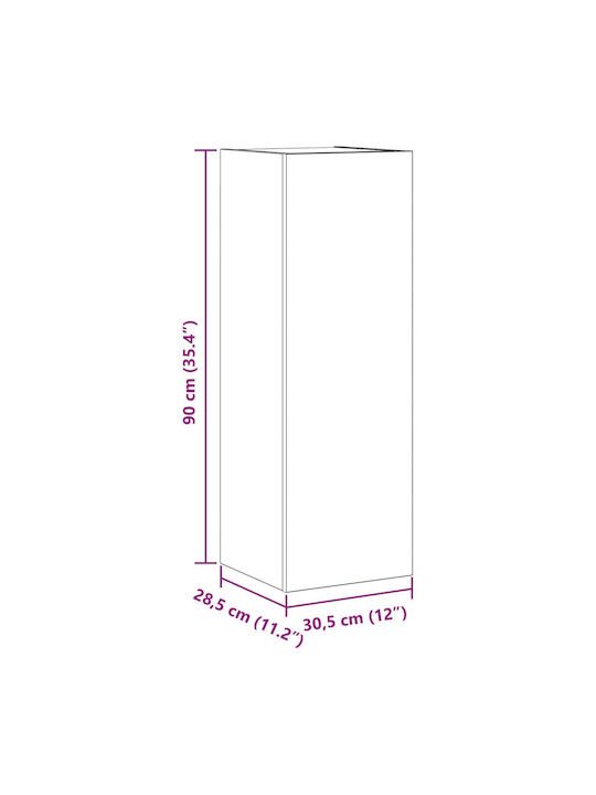 Wand Wohnzimmer Schrank aus Spanplatte Schwarze Eiche 30.5x30x90cm