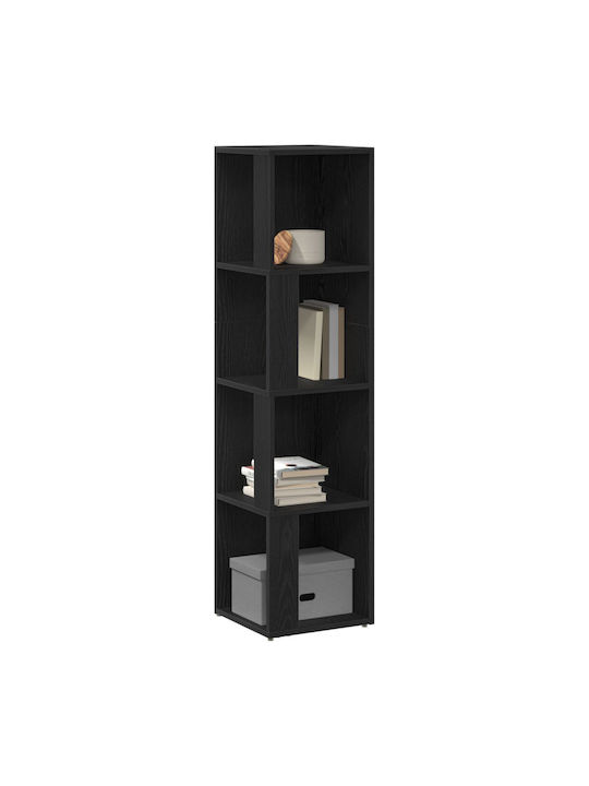 Γωνιακή Βιβλιοθήκη Μαύρης Δρυς 33x33x132εκ.