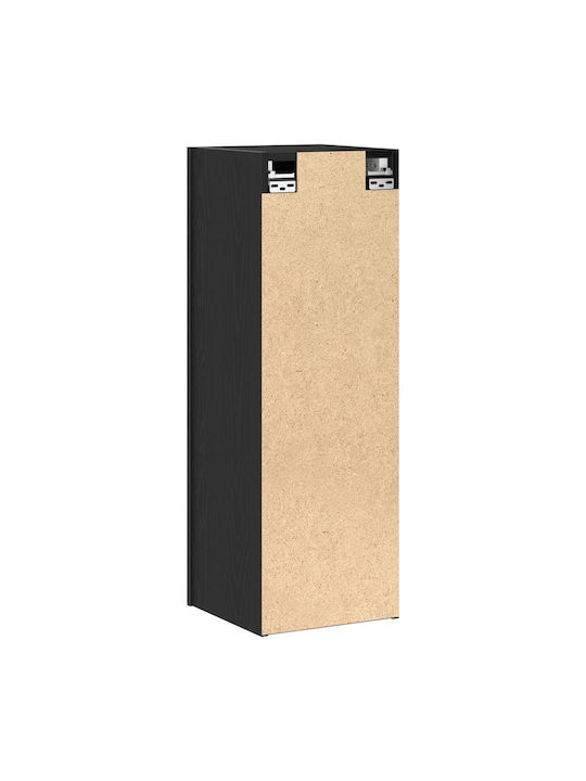 Wand Wohnzimmer Schrank aus Spanplatte Schwarze Eiche 30.5x30x90cm