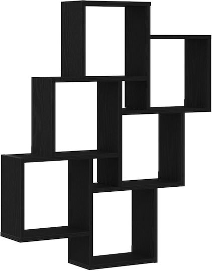 Raft Negru Stejar 78x15x92 cm