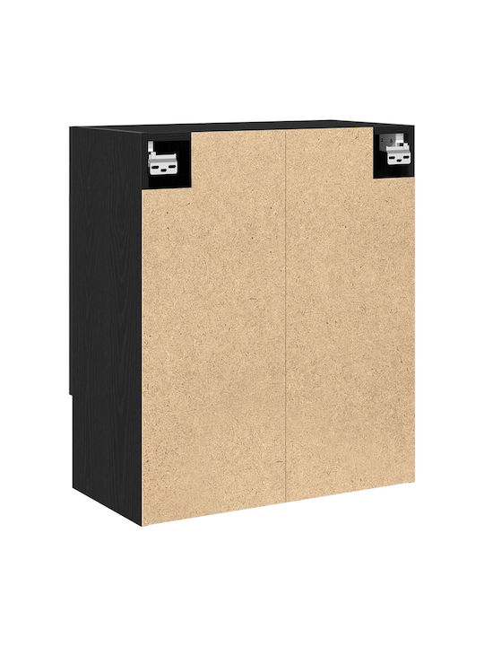 Wand Wohnzimmer Nische aus Spanplatte Schwarze Eiche 60x30x70cm
