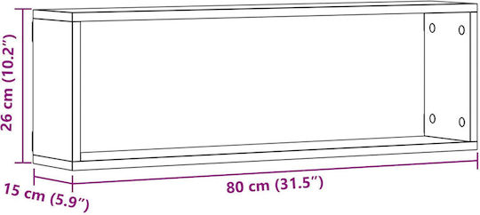 Ράφια Καλλιτεχνικής Δρυός (4τμχ) 80x15x26εκ.