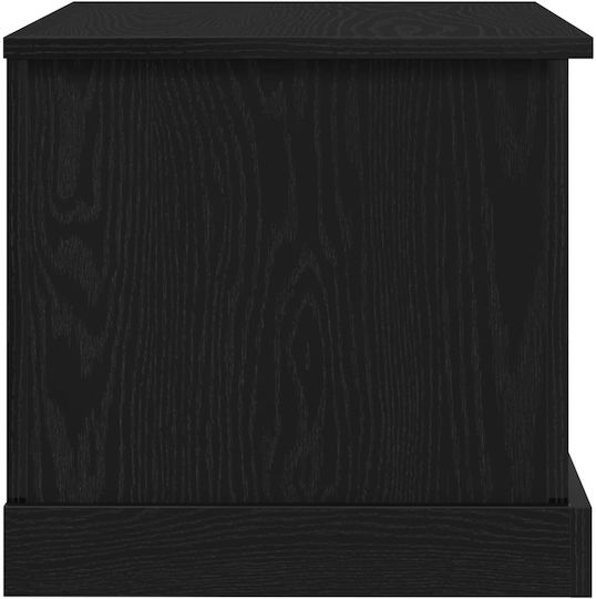 vidaXL Wooden Storage Box with Lid Black 70x40x38cm 1pcs