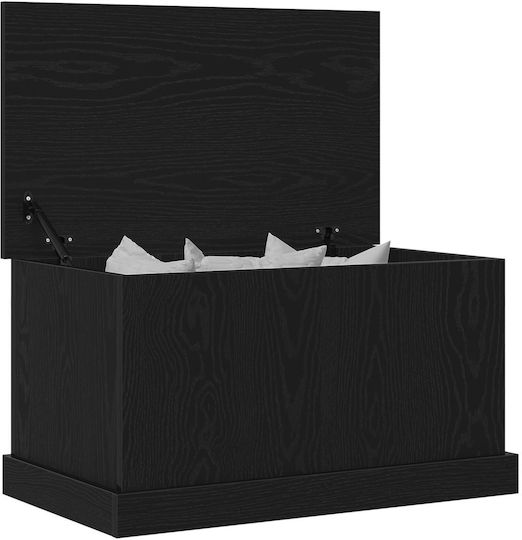 vidaXL Wooden Storage Box with Lid Black 70x40x38cm 1pcs