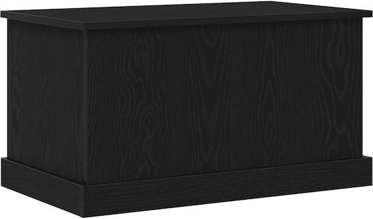 vidaXL Wooden Storage Box with Lid Black 70x40x38cm 1pcs