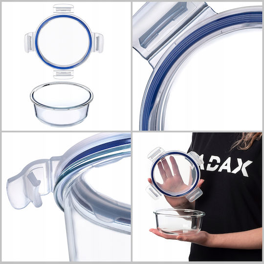 Kadax Cutie pentru Mâncare Sticlă Transparent 620ml 1buc