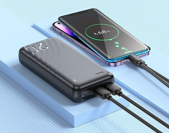 Hoco J123A Power Bank 20000mAh с 2 USB-A порта и 2 USB-C порта Черен