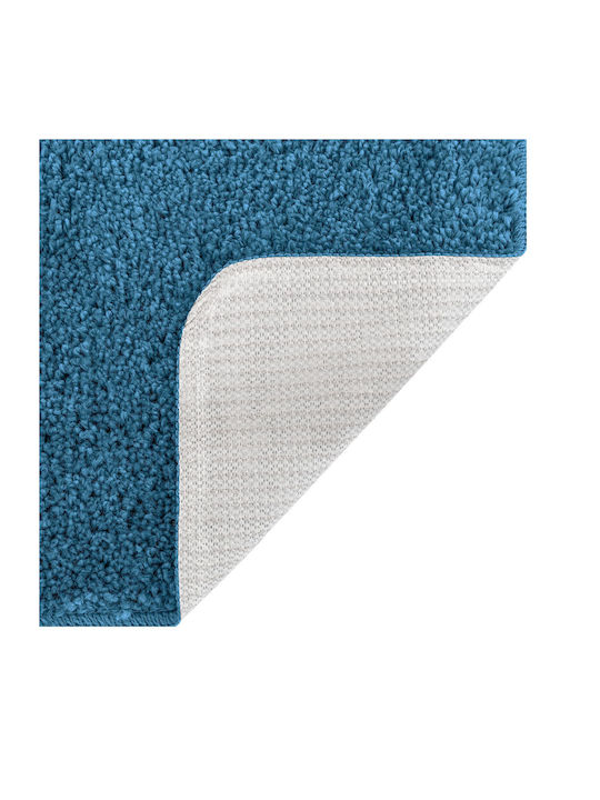vidaXL Non-Slip Bath Mats Set Microfiber 4019863 Blue 2pcs