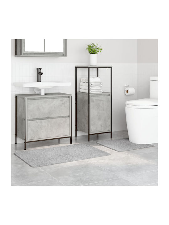 vidaXL Αντιολισθητικό Σετ Πατάκια Μπάνιου Microfiber 4019855 Γκρι 2τμχ