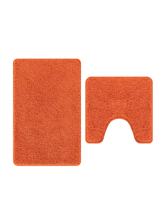 vidaXL Non-Slip Bath Mats Set Cotton 4019861 Orange 2pcs
