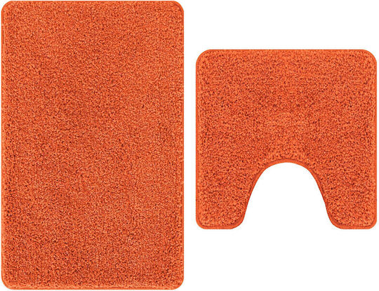 vidaXL Non-Slip Bath Mats Set Cotton 4019861 Orange 2pcs