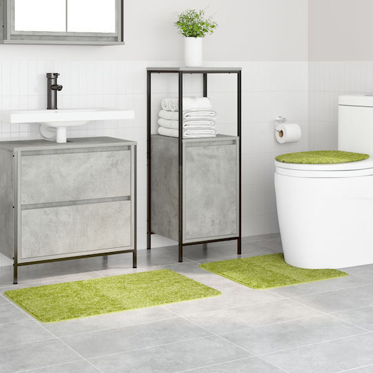 vidaXL Αντιολισθητικό Σετ Πατάκια Μπάνιου Microfiber 4019869 Πράσινο 3τμχ