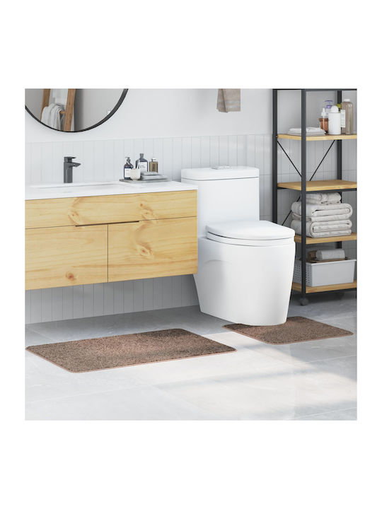 vidaXL Non-Slip Bath Mats Set Cotton 4019857 Coffee 2pcs