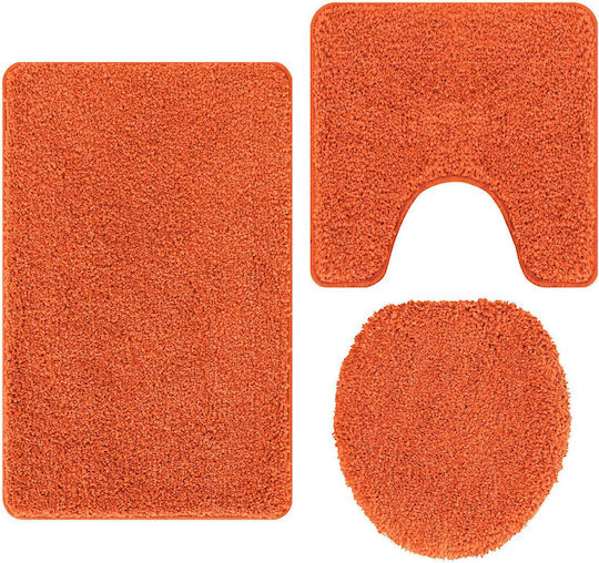 vidaXL Σετ Πατάκια Μπάνιου Microfiber 4019871 Πορτοκαλί 3τμχ vidaXL Σετ Πατάκια Μπάνιου Microfiber 4019871 Πορτοκαλί 3τμχ