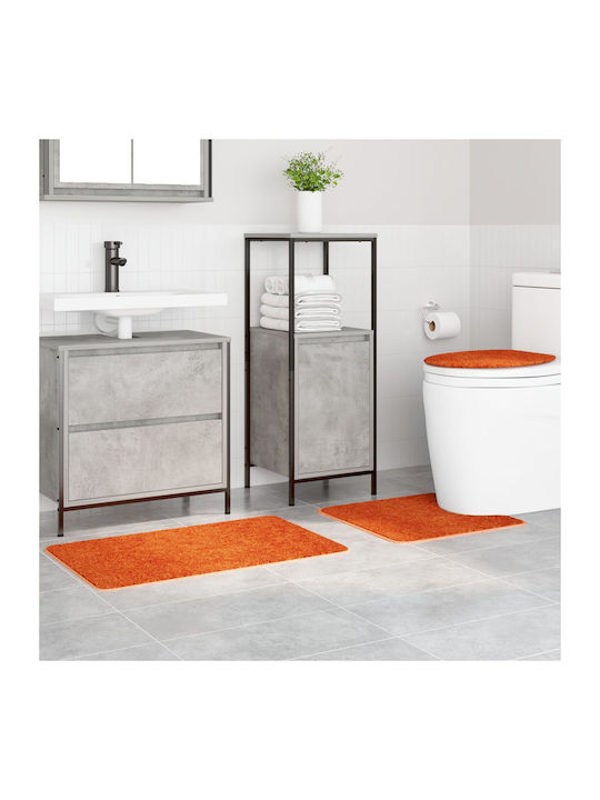 vidaXL Non-Slip Bath Mats Set Microfiber 4019871 Orange 3pcs