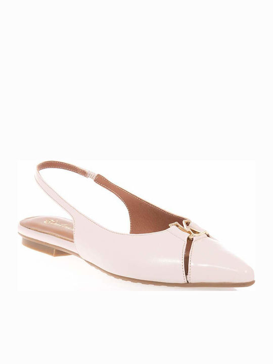 Lederne Damen Ballerinas Slingback in Beige Farbe