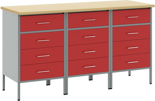 vidaXL Πάγκος Εργασίας Αντοχής 150kg 55x85x150cm 3τμχ 3321369