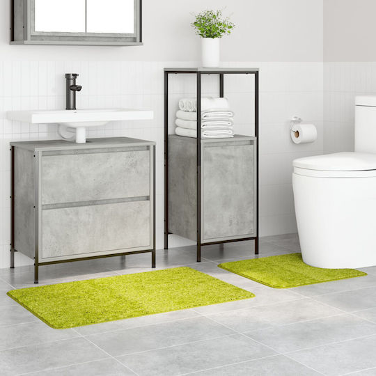 vidaXL Αντιολισθητικό Σετ Πατάκια Μπάνιου Microfiber 4019859 Πράσινο 2τμχ