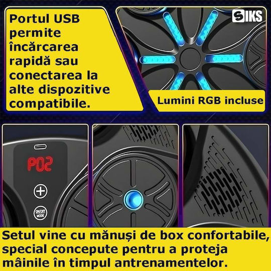 Dispozitiv de Box Inteligent Siks cu Iluminare Led Muzicală Afișaj Hd Lumină Rgb Difuzor Bluetooth Încorporat Funcții Inteligente Usb Copii Adulți Include Mănuși Negru