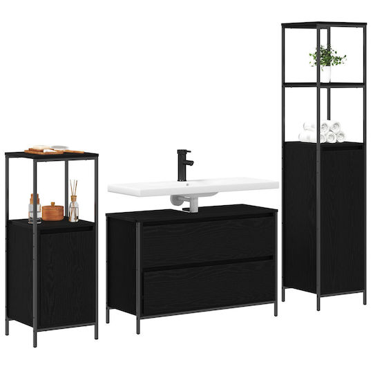 vidaXL Πάγκος χωρίς Νιπτήρα Μ90xΒ34.5xΥ60cm Μαύρη Δρυς vidaXL Πάγκος χωρίς Νιπτήρα Μ90xΒ34.5xΥ60cm Μαύρη Δρυς