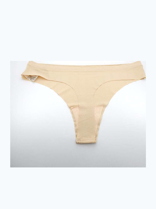 Damen Zeichenfolge Nahtlos Beige