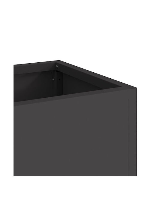 vidaXL Ghiveci Metal Negru 60x26x45cm.