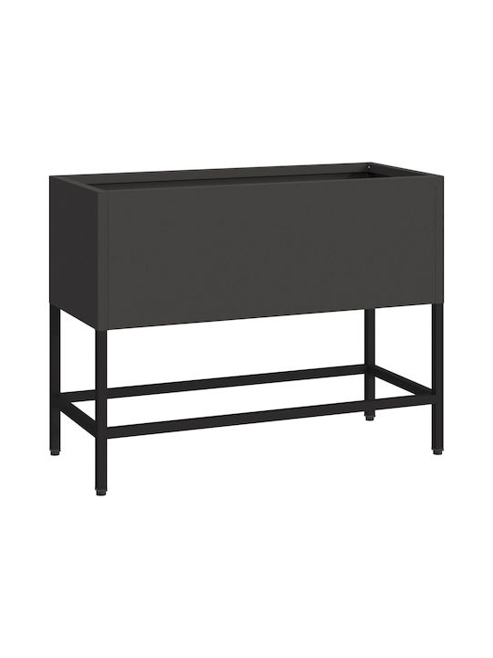 vidaXL Ghiveci Metal Negru 60x26x45cm.