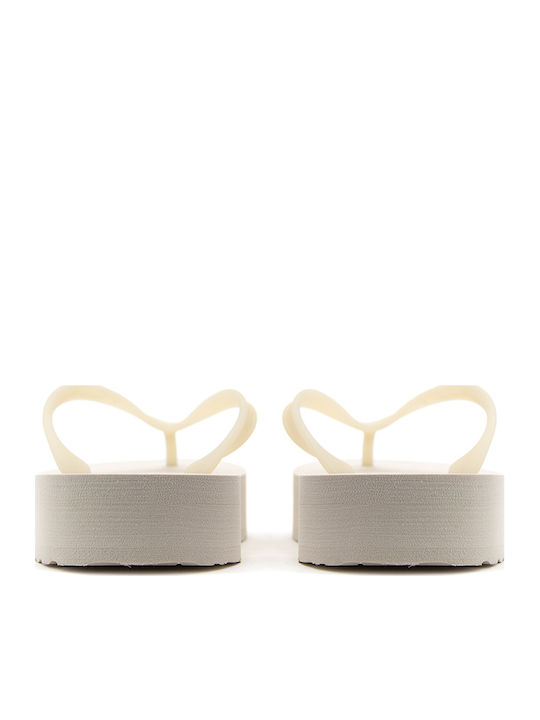 Frauen Flip Flops mit Plattform in Gray Farbe