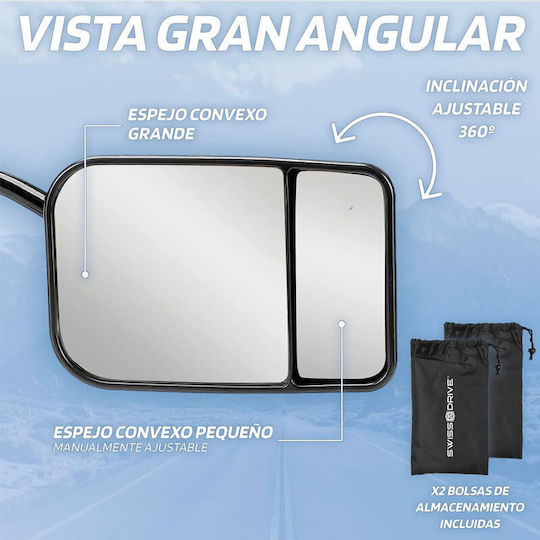 External Auxiliary Mirrors for Caravans 18.4x12.5cm Swiss Drive 2808326 2 Pieces 0032417