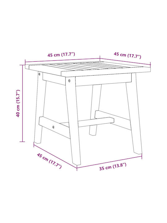 Sitting Room Table for Small Outdoor Spaces Made of Acacia Acacia 45x45x40cm